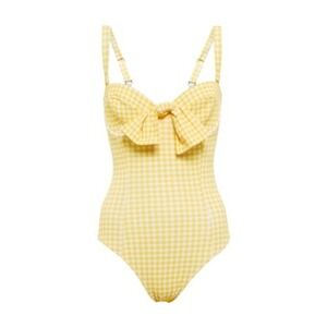 Alexandra Miro Clara Gingham One Piece Swimsuit Yellow White Ruched Bust